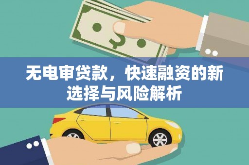 泰安无电审贷款，快速融资的新选择与风险解析