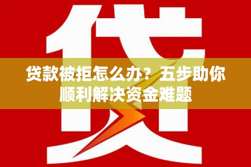 泰安贷款被拒怎么办？五步助你顺利解决资金难题
