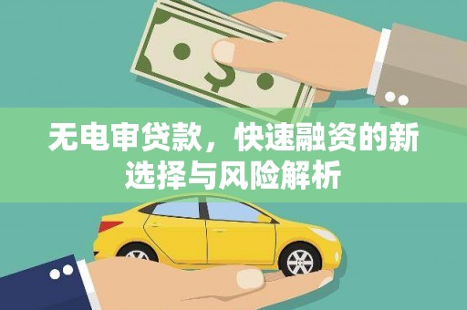 泰安无电审贷款，快速融资的新选择与风险解析