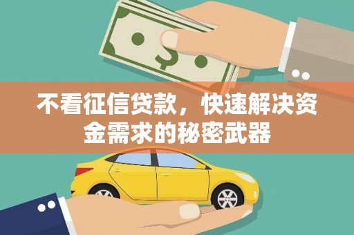 泰安不看征信贷款，快速解决资金需求的秘密武器