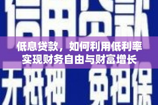 泰安低息贷款，如何利用低利率实现财务自由与财富增长